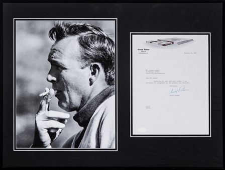 1961 Arnold Palmer Signed Typed Letter on Personal Stationery With Photo In 24x18 Framed Display (JSA)